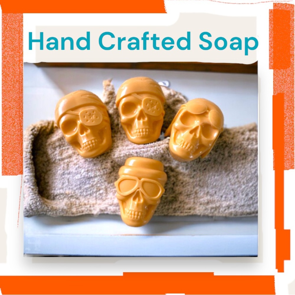 3 Halloween Skulls Goats Milk Soap - Pumpkin Spice